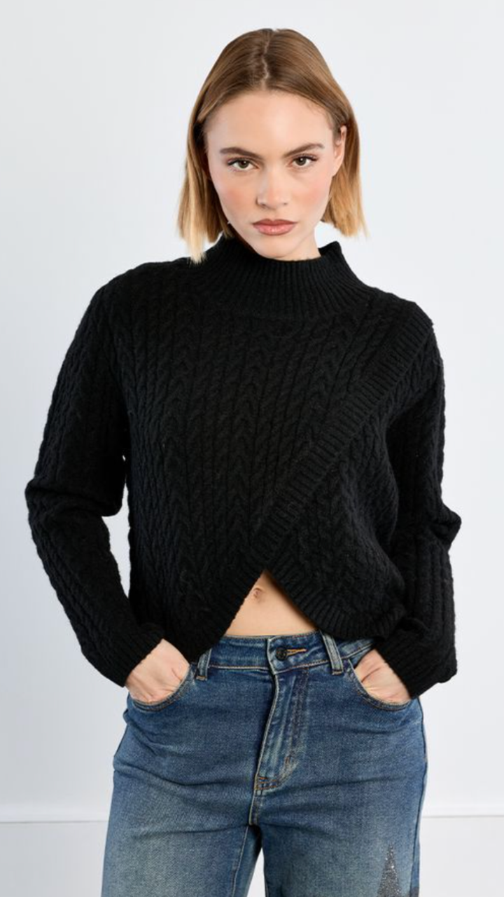 Black Cable Knit Sweater