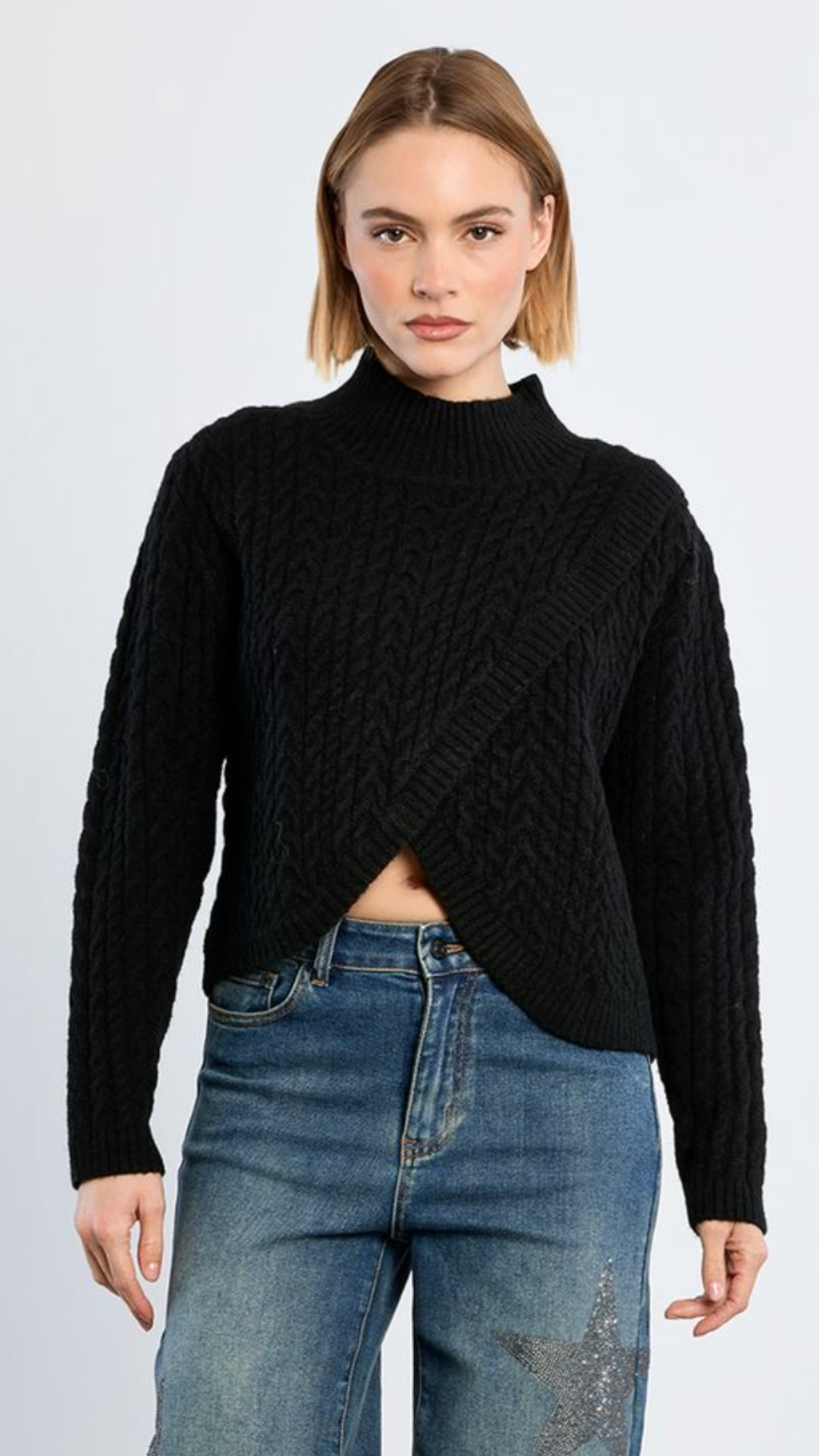 Black Cable Knit Sweater