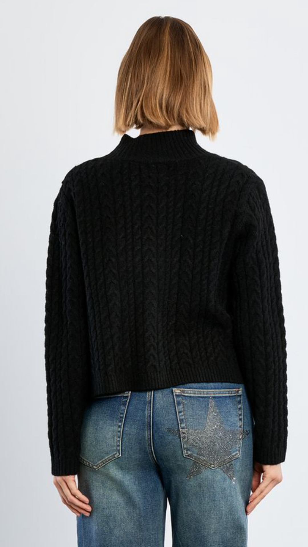Black Cable Knit Sweater
