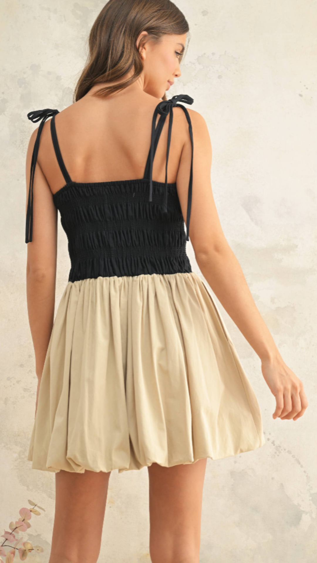 Contrast Top Bubble Hem Dress