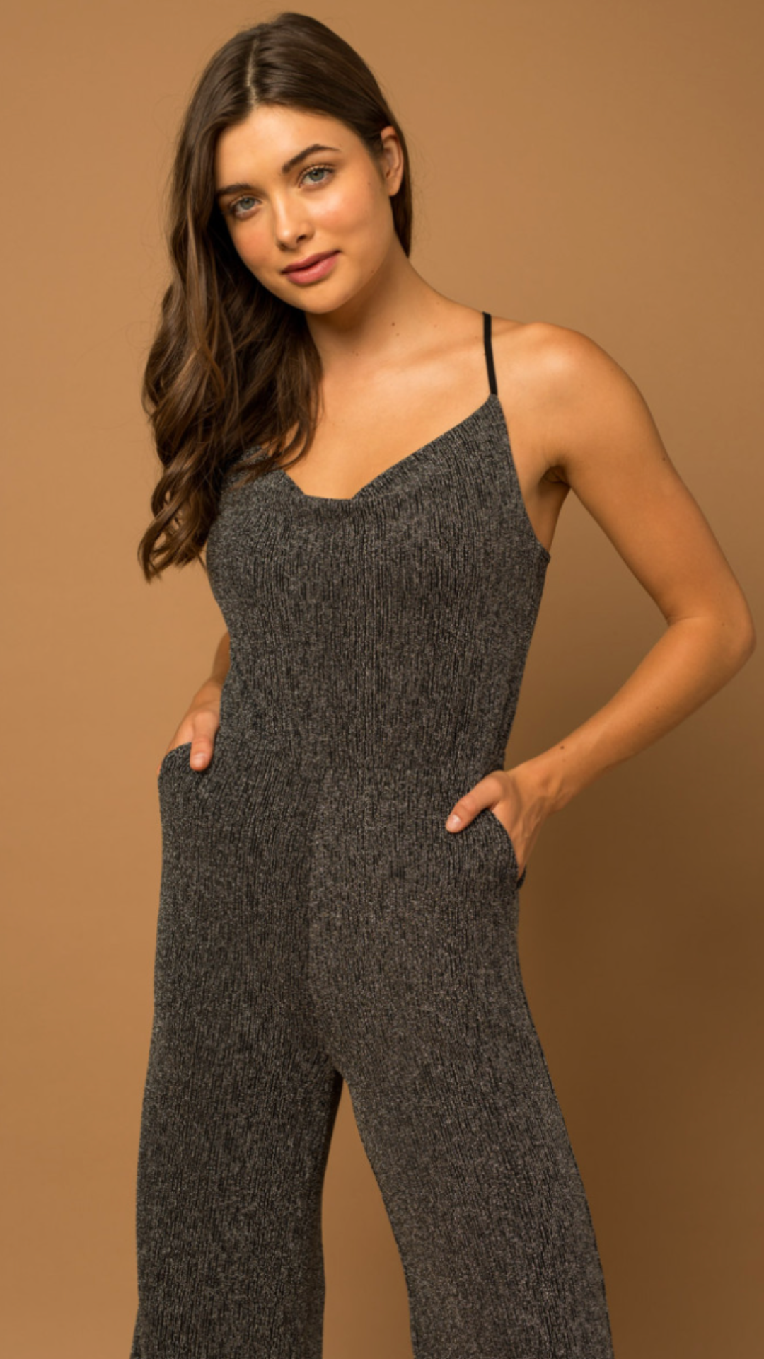 Lurex Cowl Neck Jumpsuit