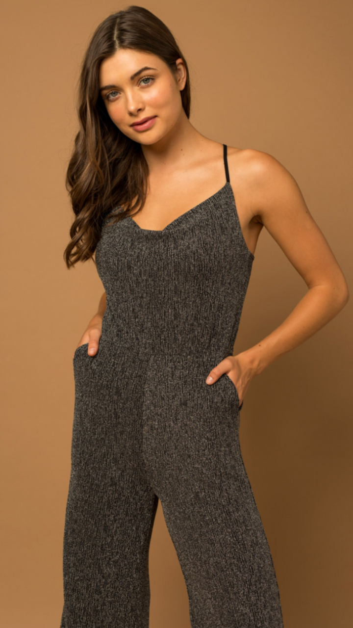 Lurex Cowl Neck Jumpsuit