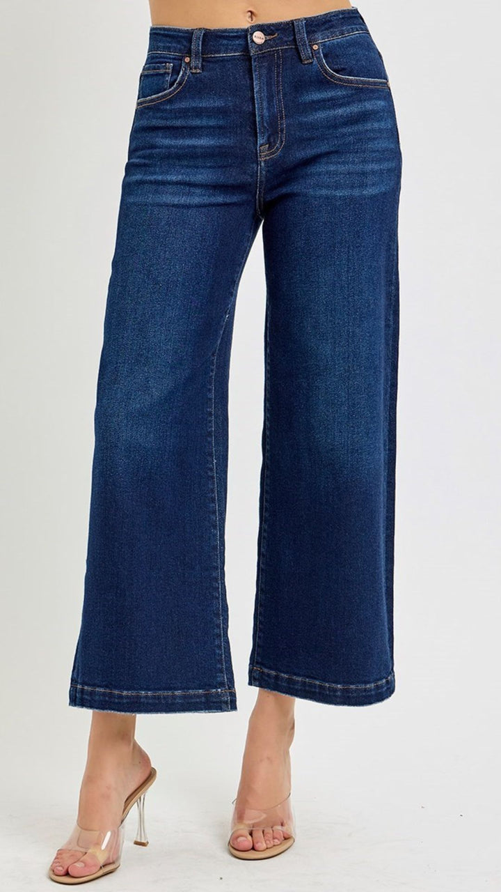 High Rise Dark Wash Wide Leg Jeans