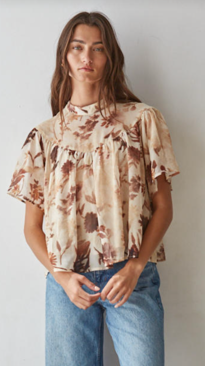 Chiffon Floral Print Blouse