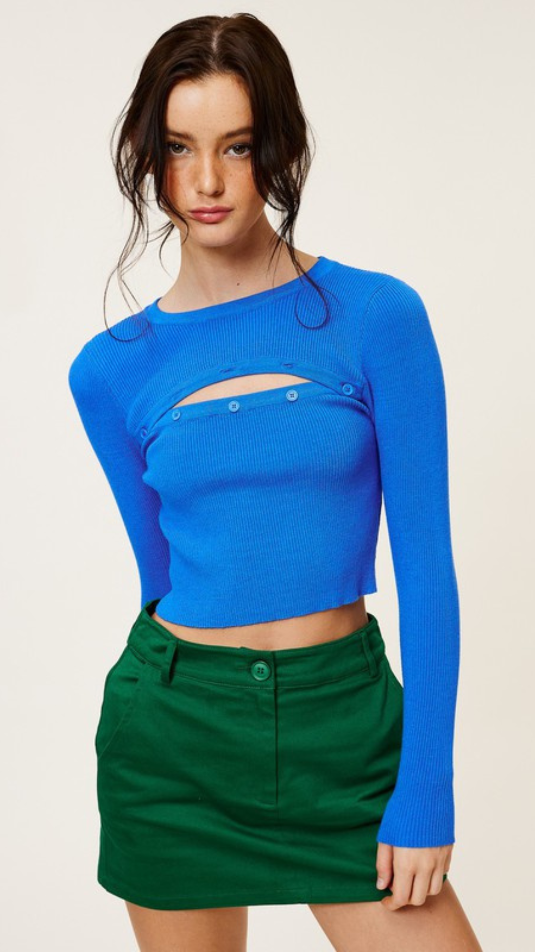 Cropped Cut Out Sweater