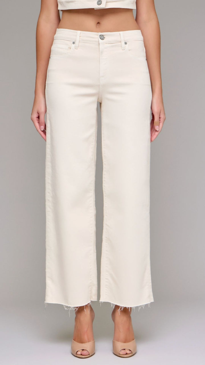 High Rise Ecru Dad Jeans