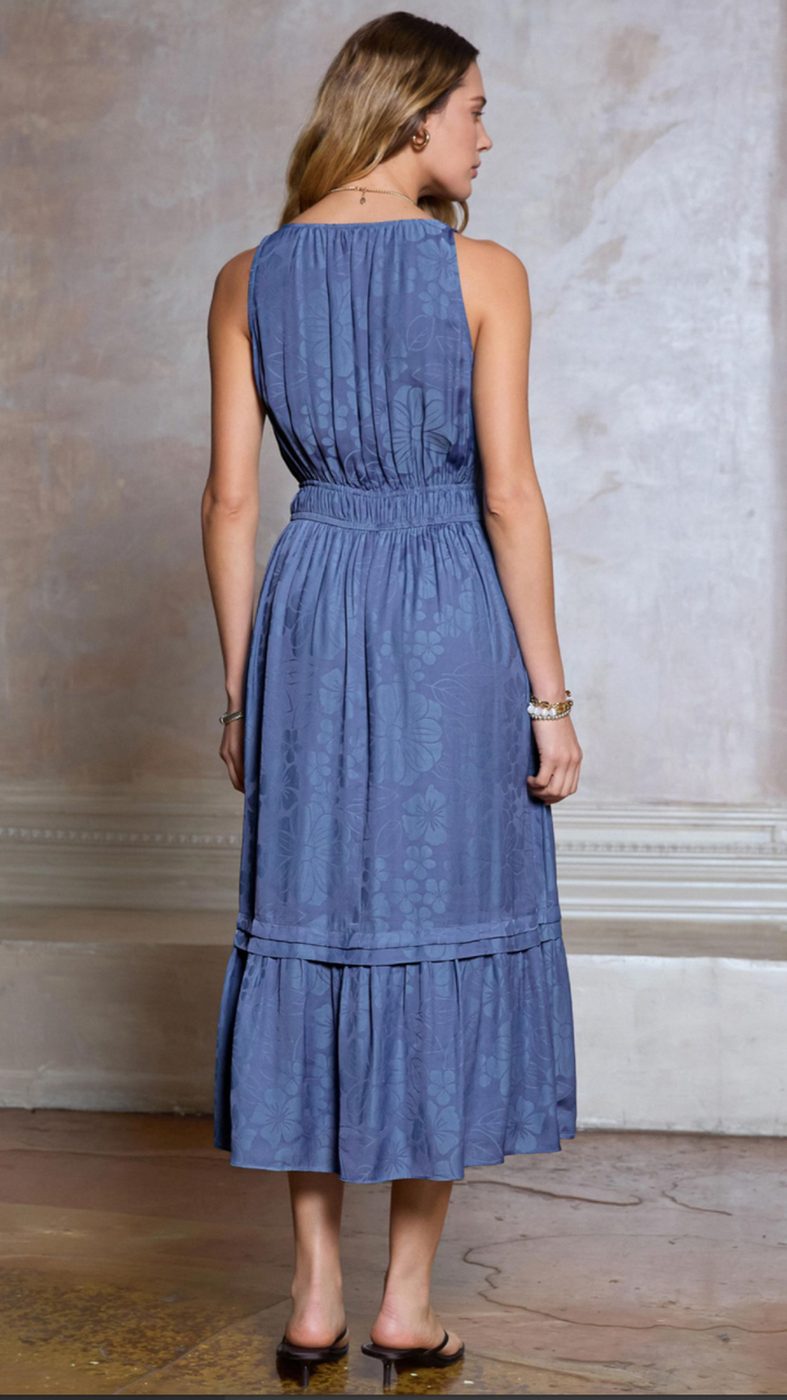 Floral Jacquard Midi Dress
