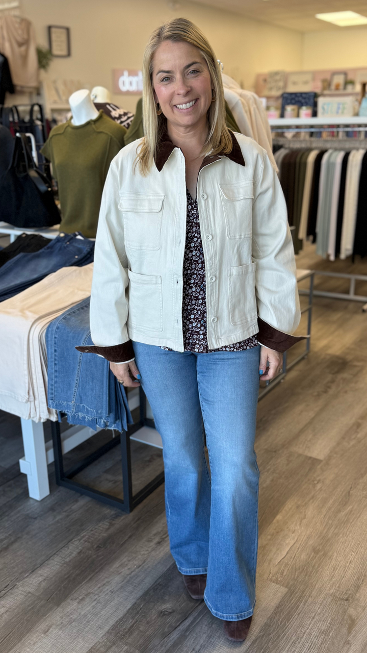Blackberry Ditsy Floral Buttoned Blouse