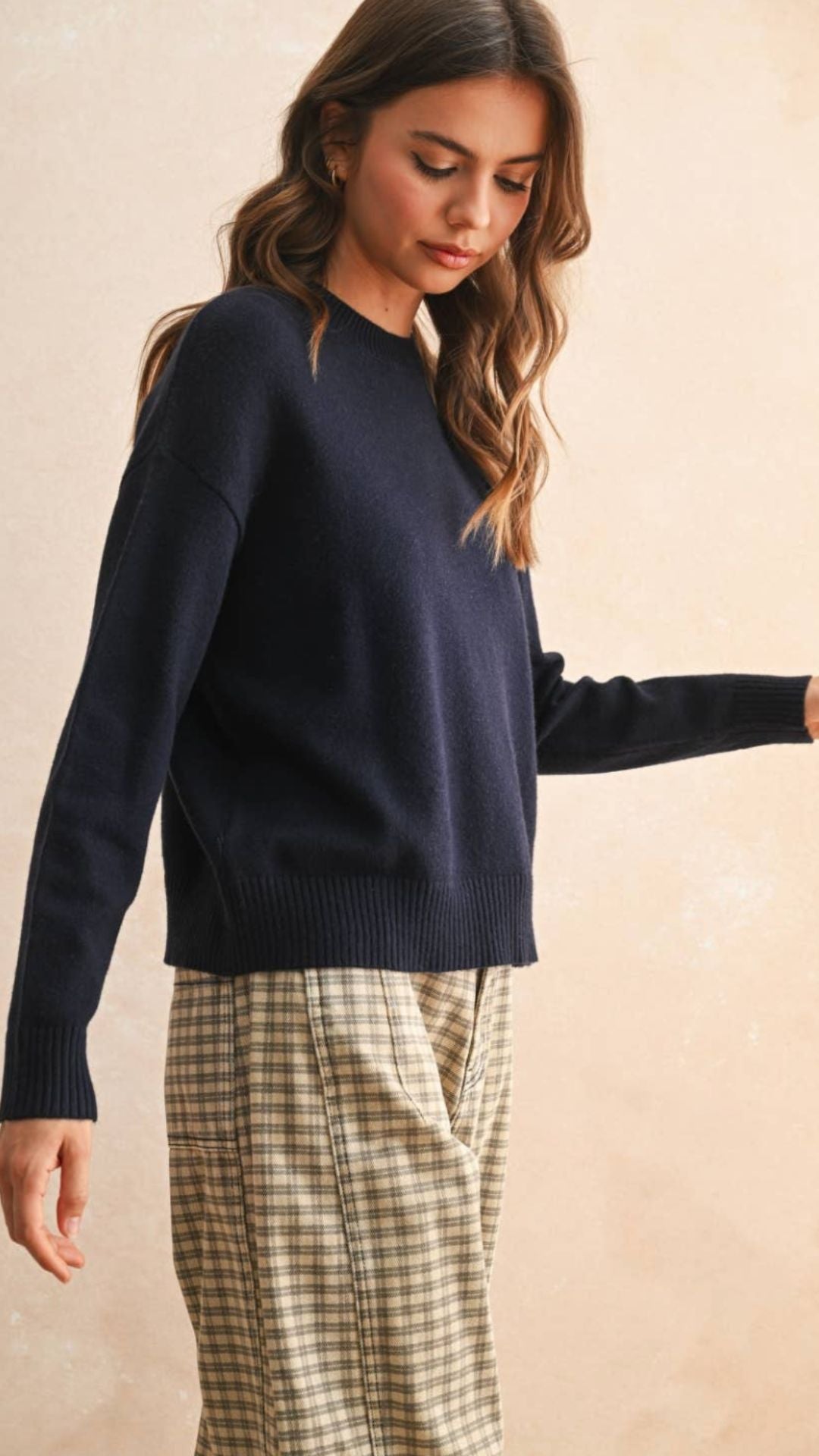 Navy Soft Sweater Top