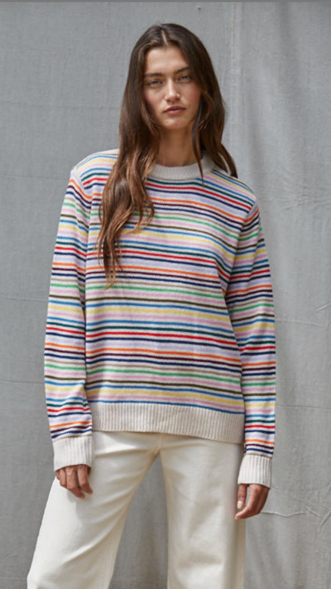 Multi Color Striped Pullover Sweater