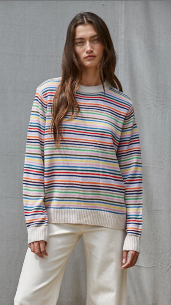 Multi Color Striped Pullover Sweater