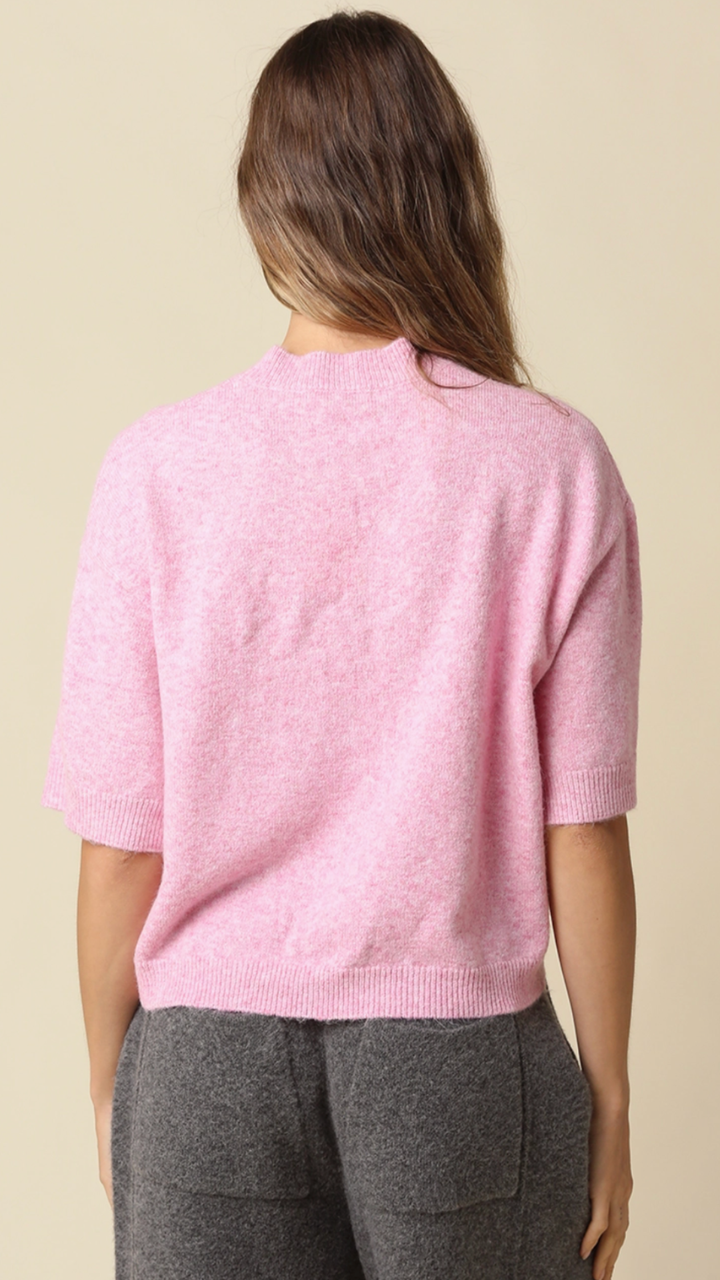 Pink Half Sleeve Sweater