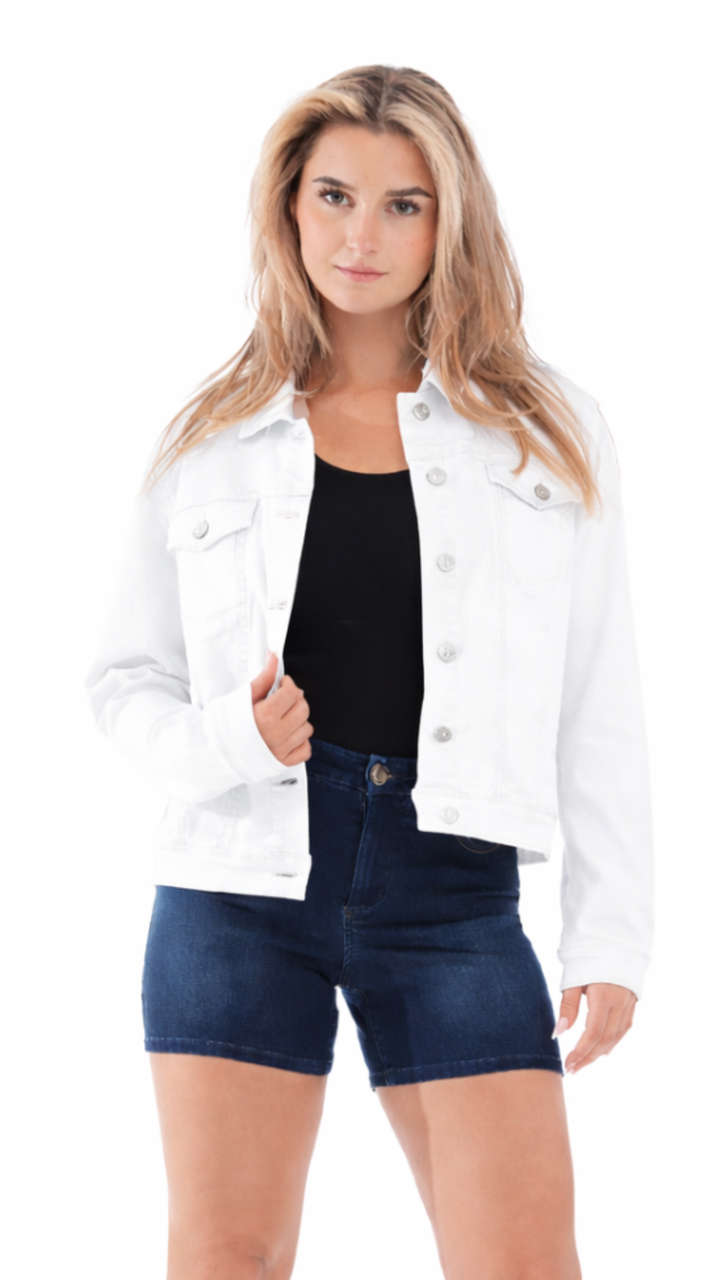 White Classic Better Butter Jean Jacket