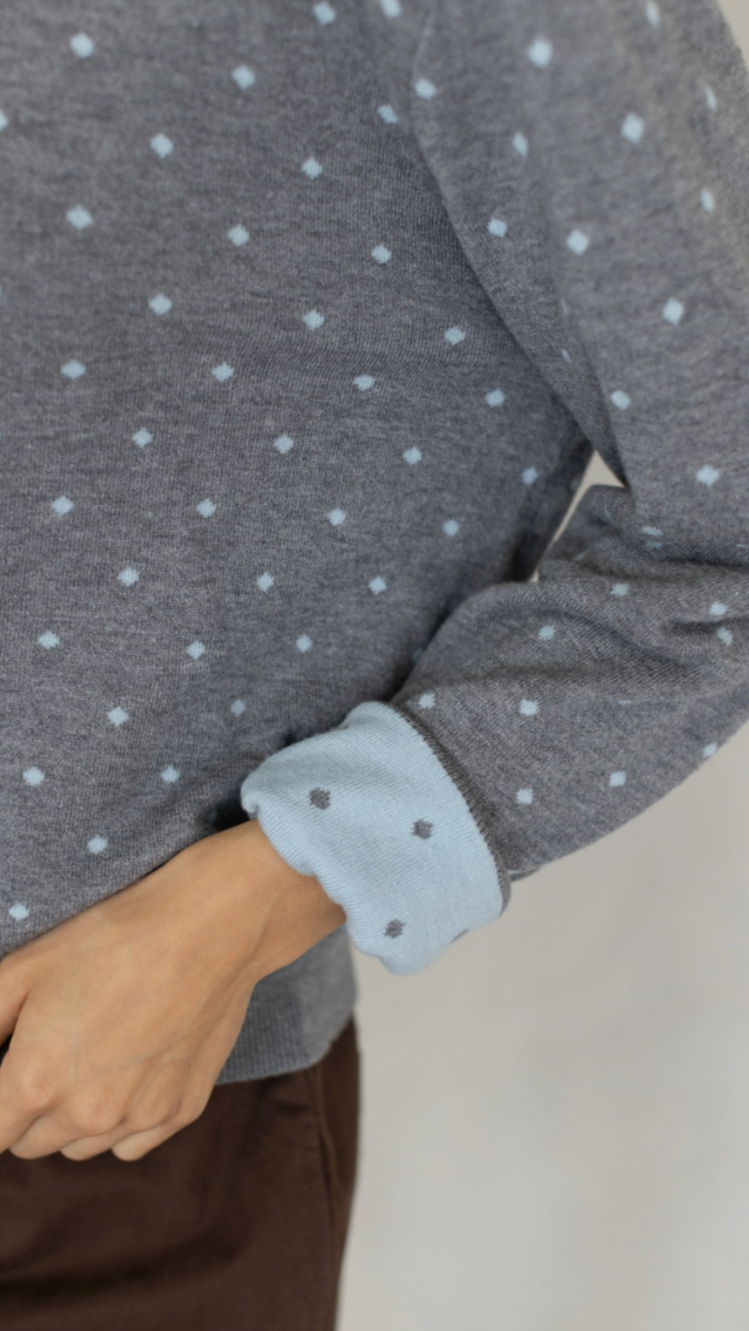 Heather Gray Inside Out Polka Dot Cardigan