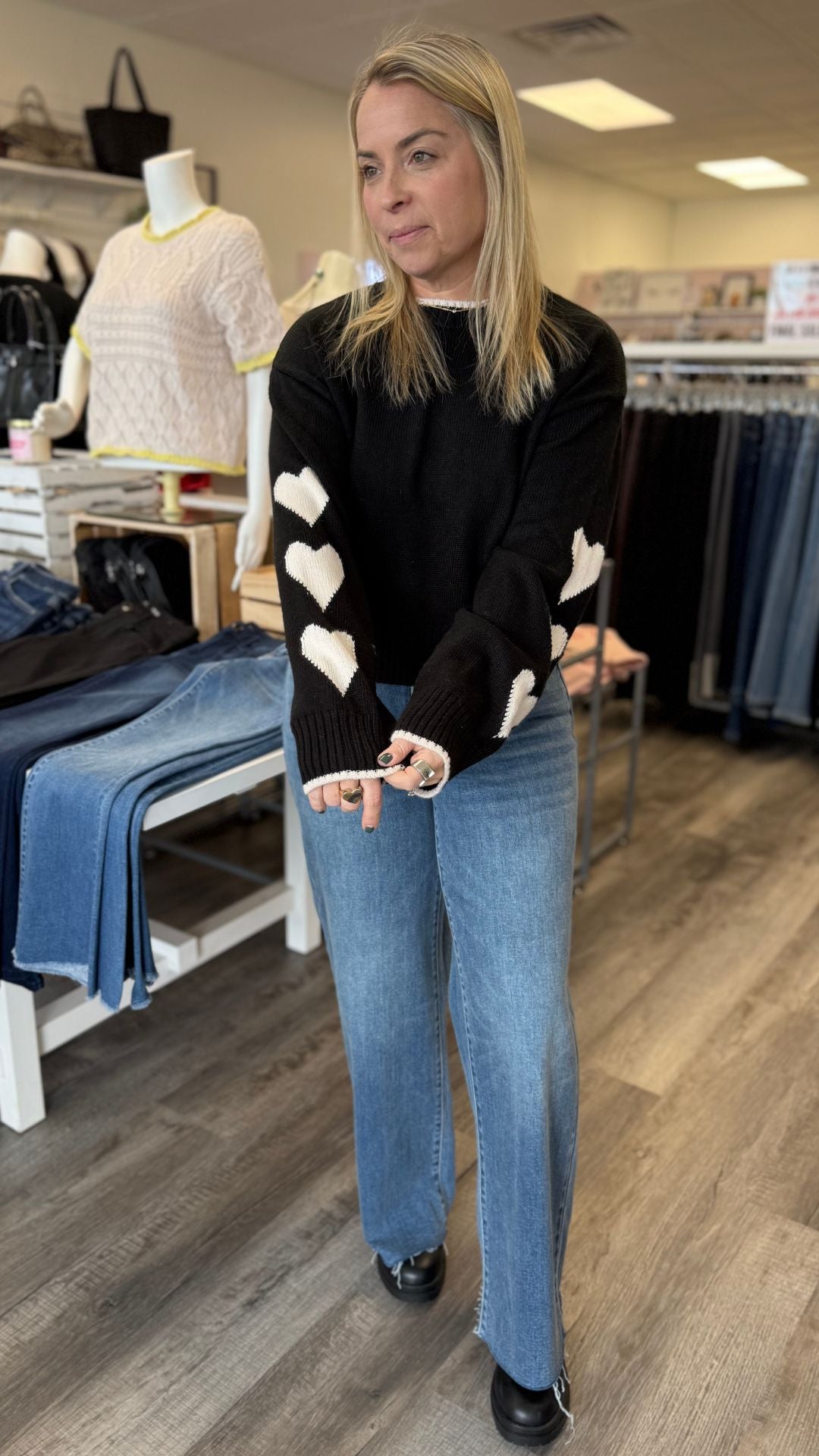 Black Hearts Sweater