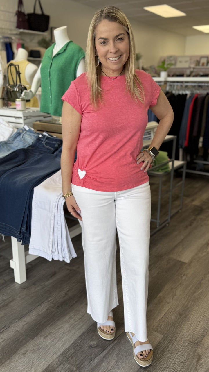 Sorbet Organic Cotton Tee With Heart Cut Out