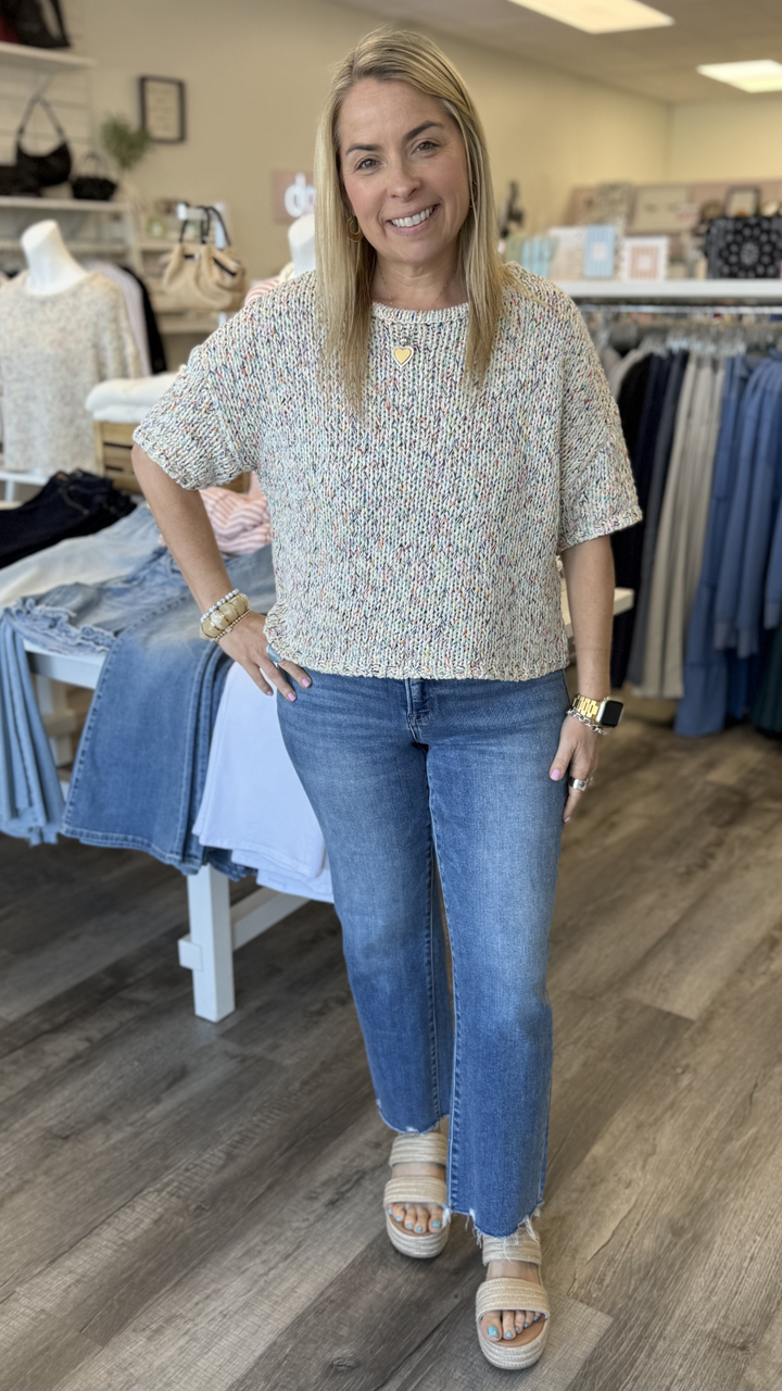 Multi Color Knit Sweater Top