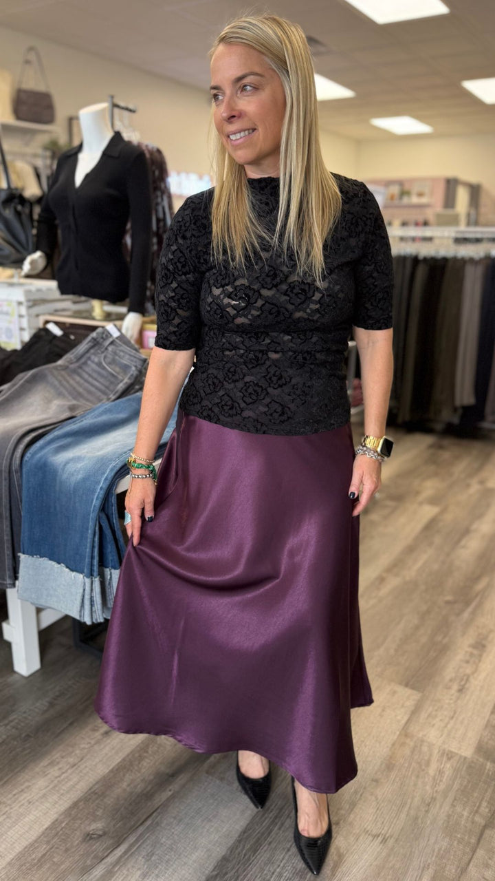 Dark Purple Silk Skirt