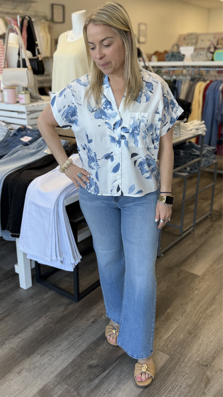 Washed Waterflower Top