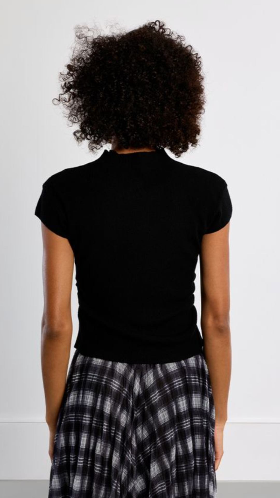 Black Ruched Sleeveless Sweater Top