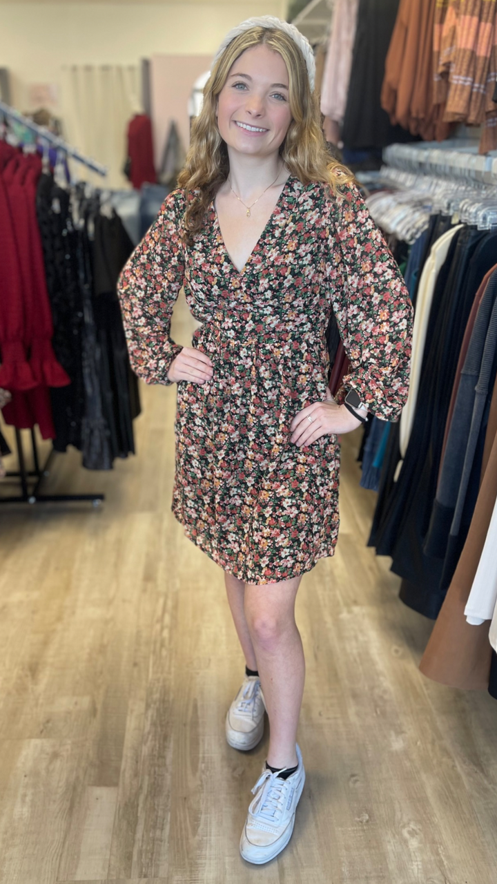 Autumn Floral Mini Dress