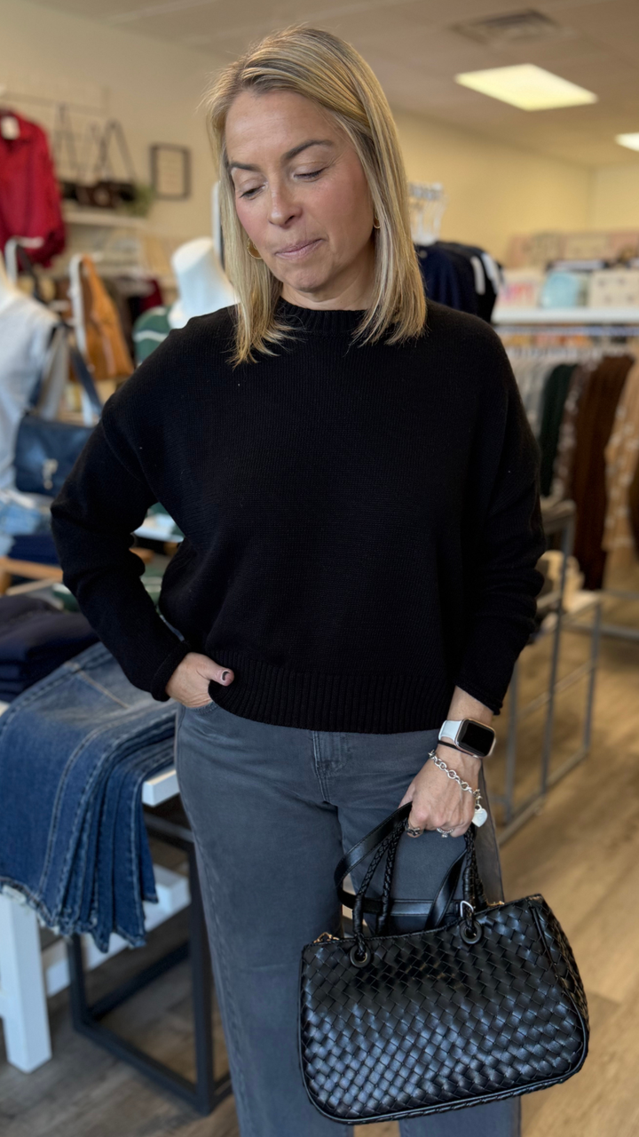 Black Cotton Sweater