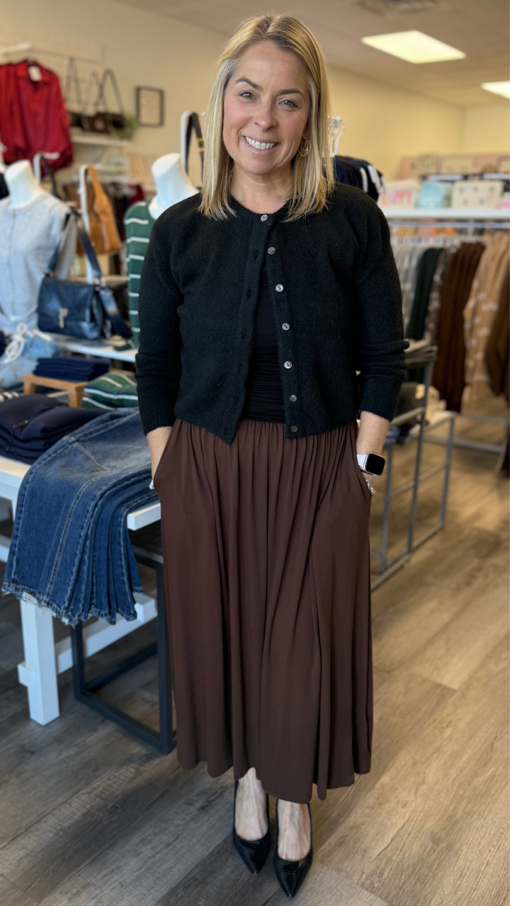 Black Soft Knit Cardigan