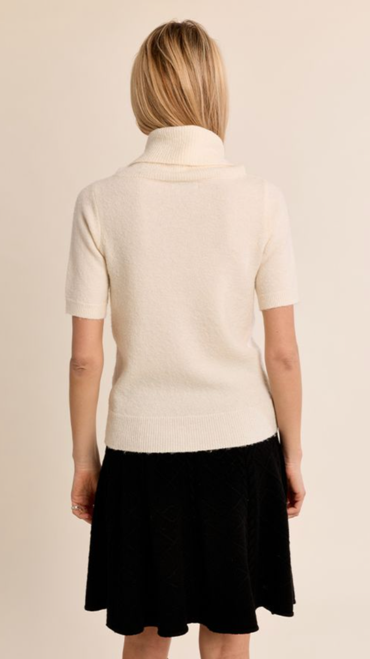 Cream Mockneck Sleeveless Sweater