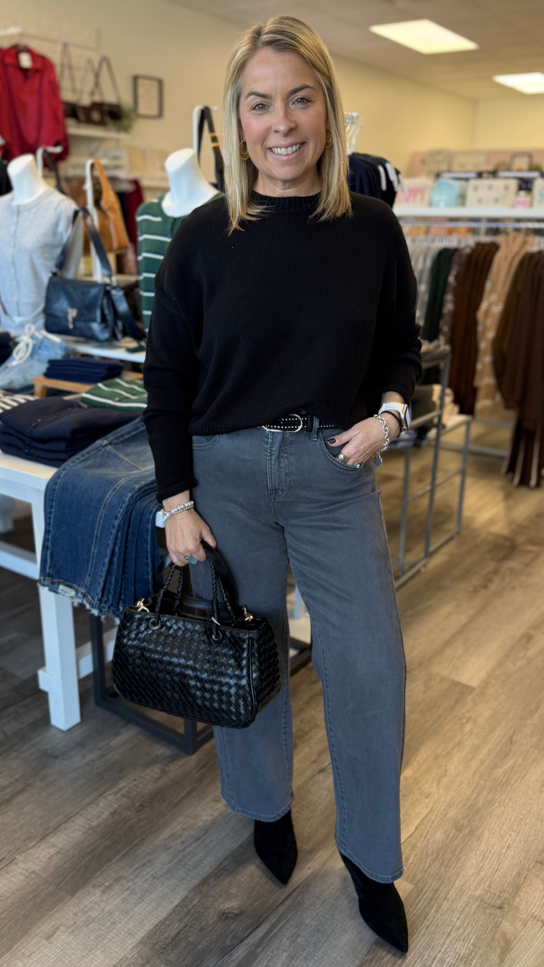 Black Cotton Sweater