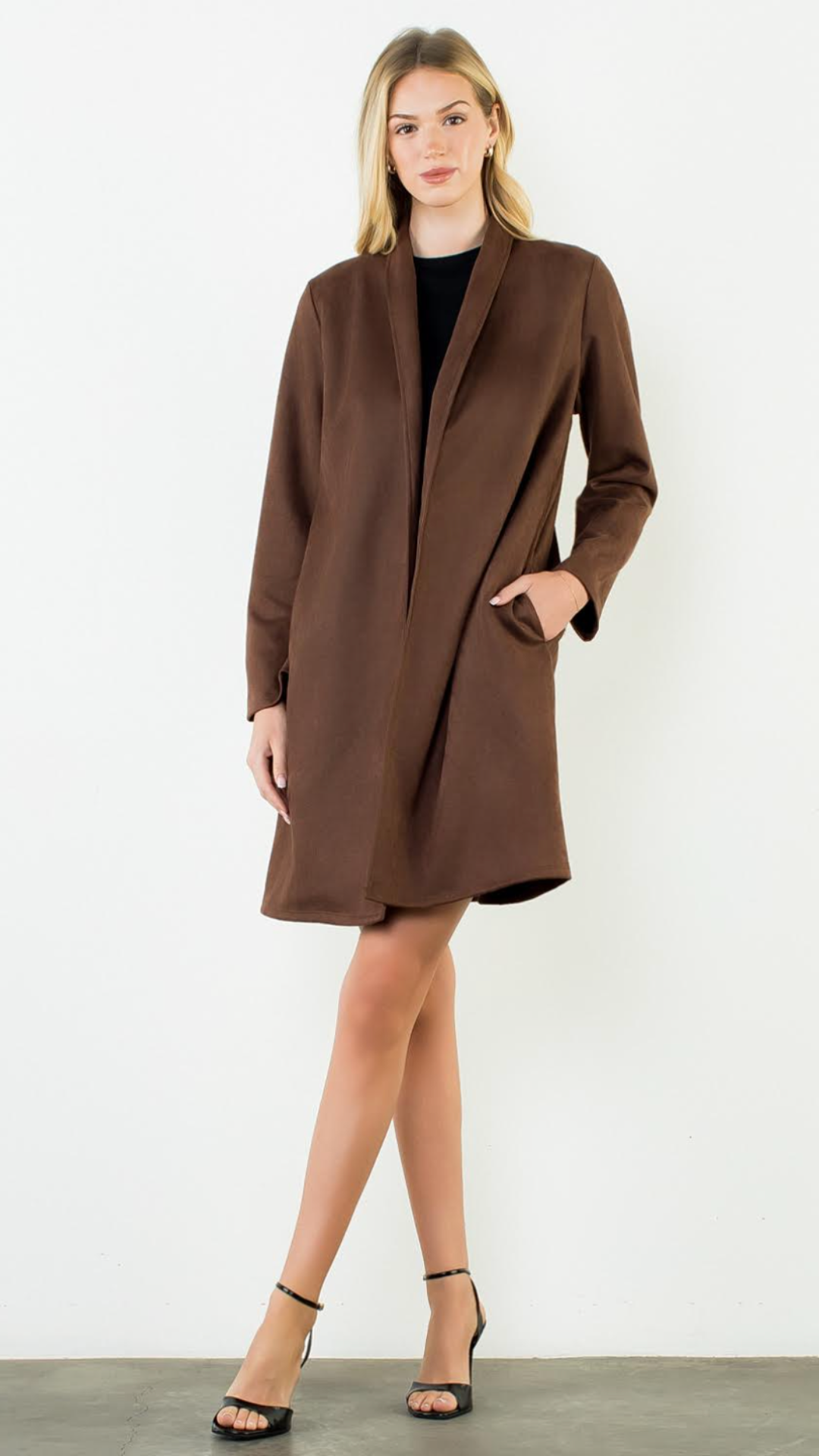 Brown Long Suede Coat