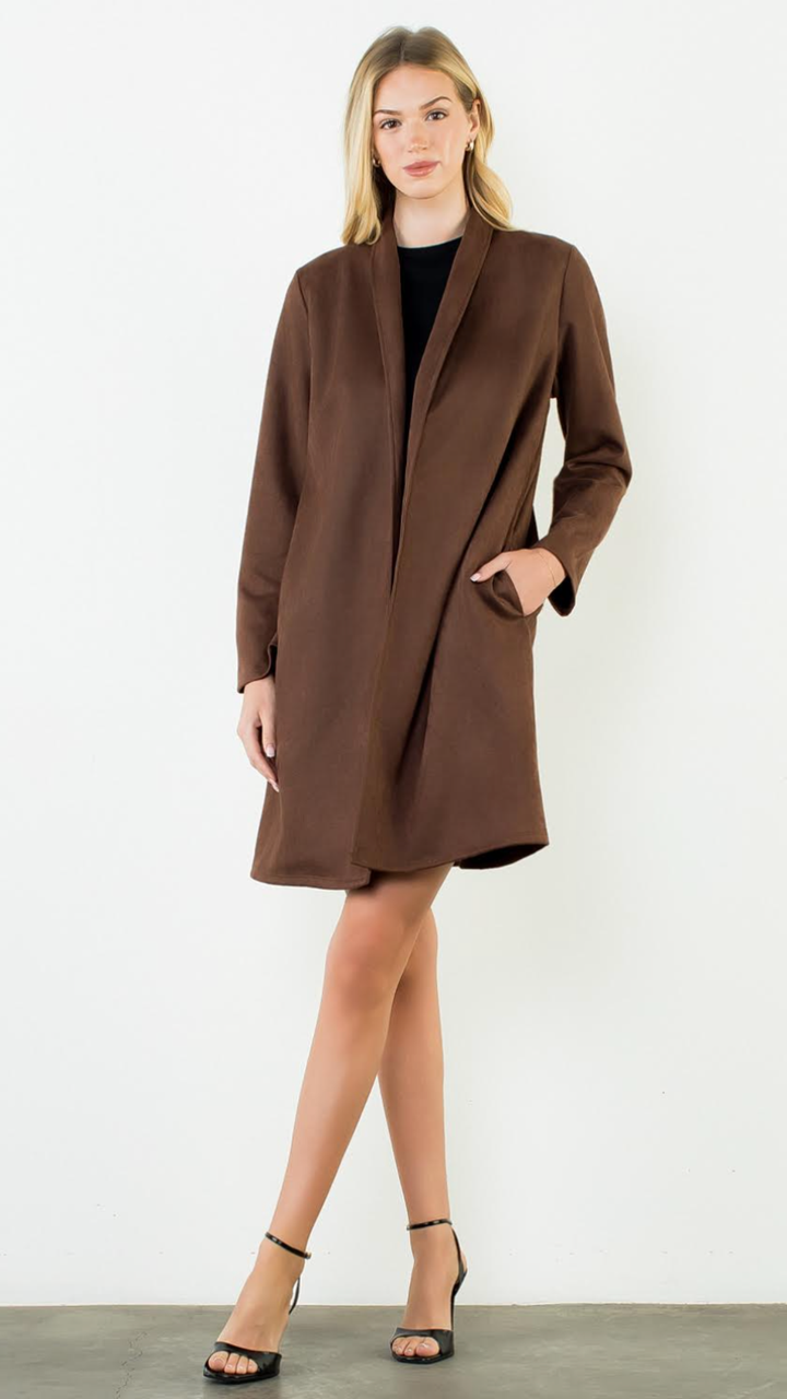 Brown Long Suede Coat