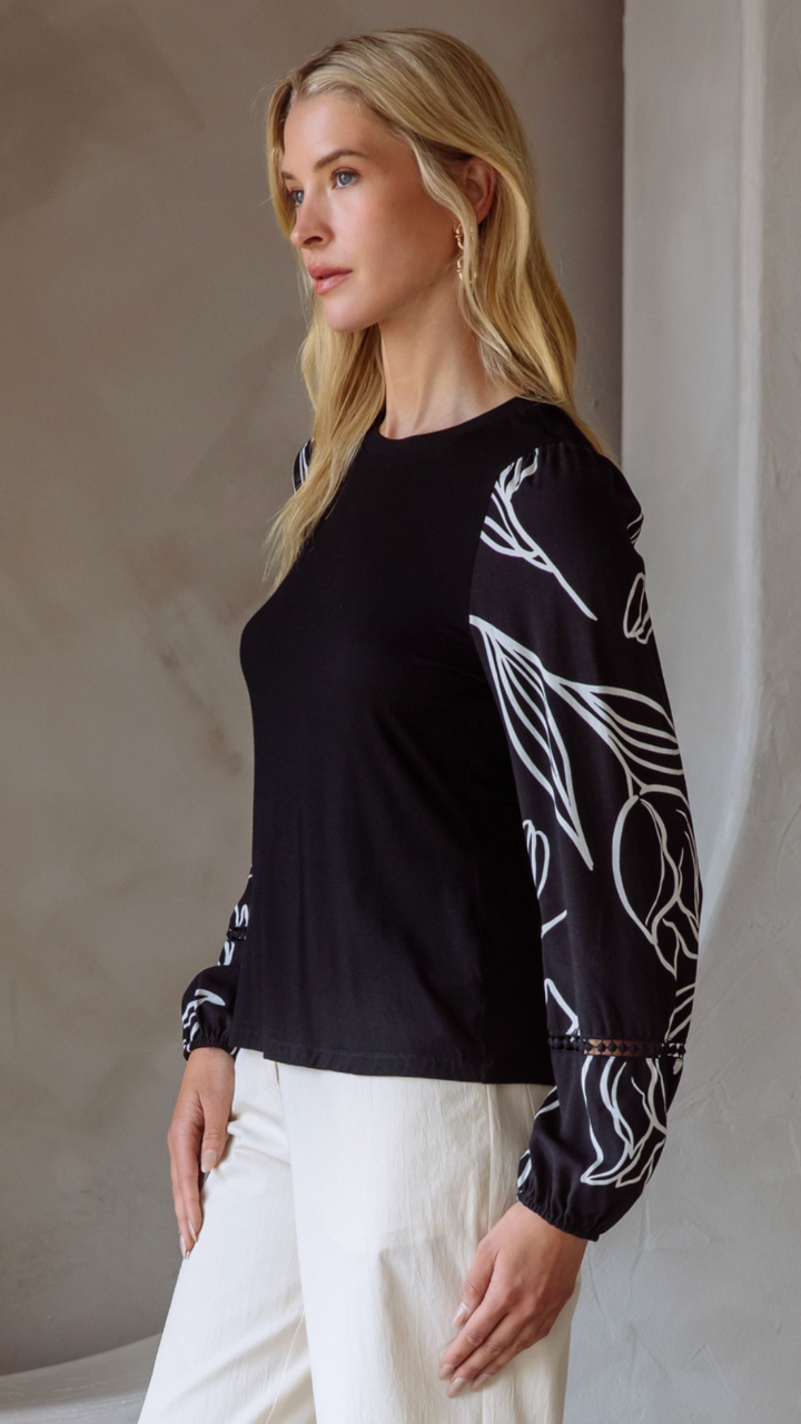 Floral Printed Long Sleeve Top
