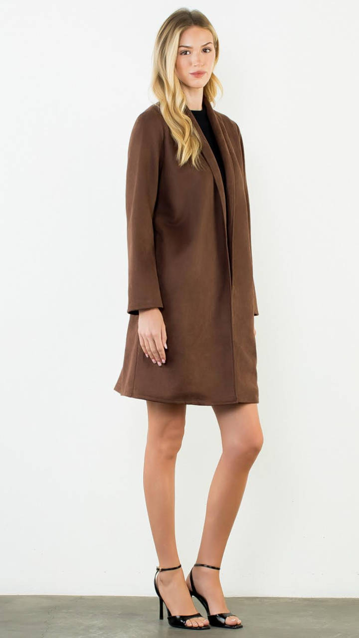 Brown Long Suede Coat