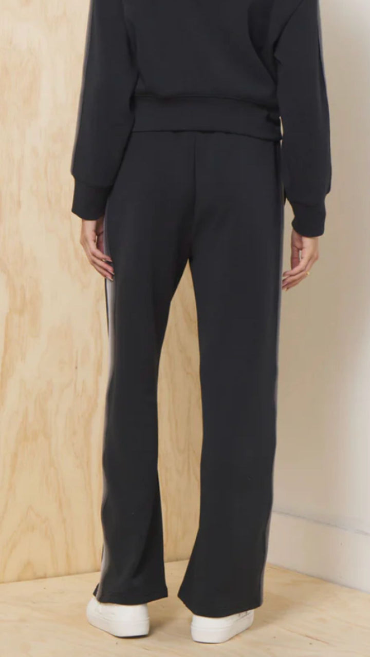 Striped Cloud Fleece Wide Leg Pant