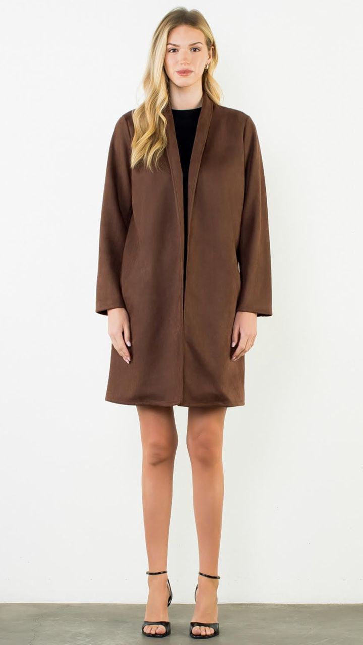 Brown Long Suede Coat