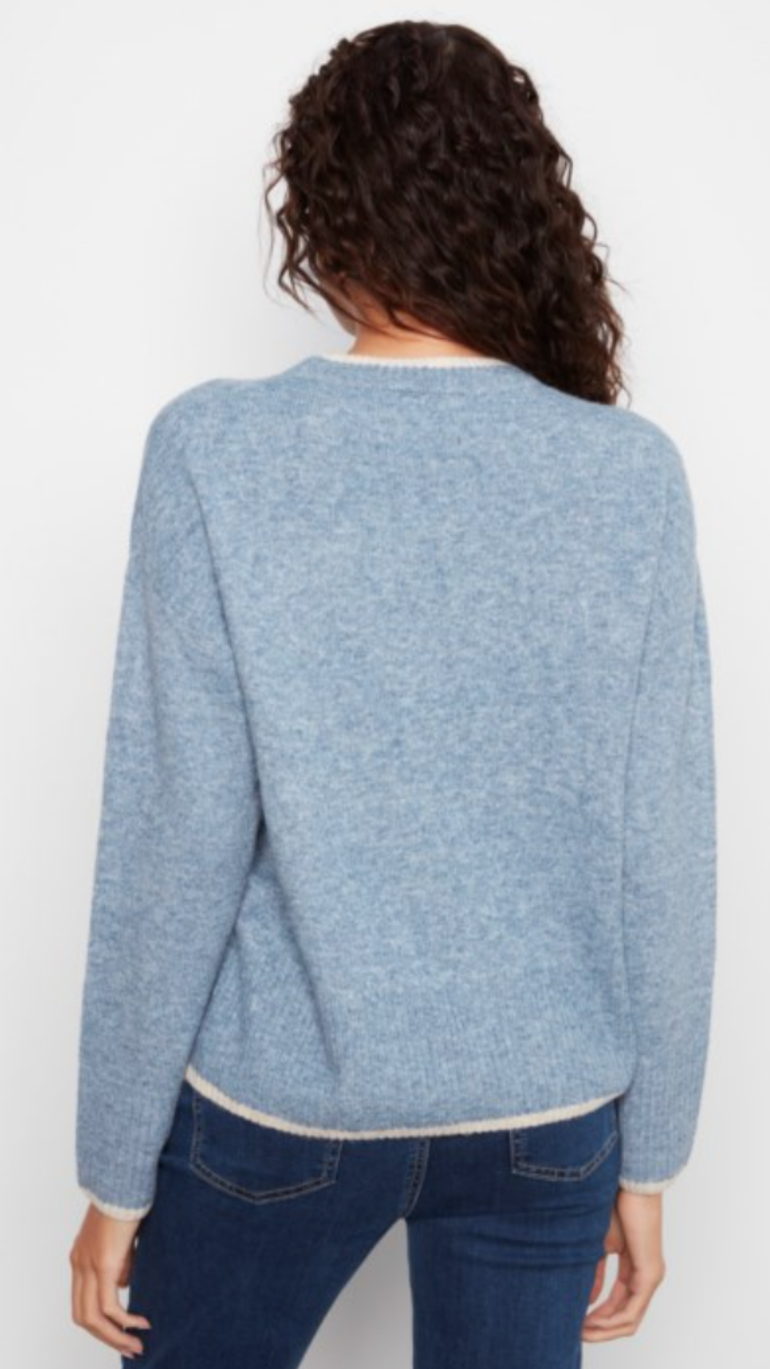 Blue Embroidered Heart Sweater