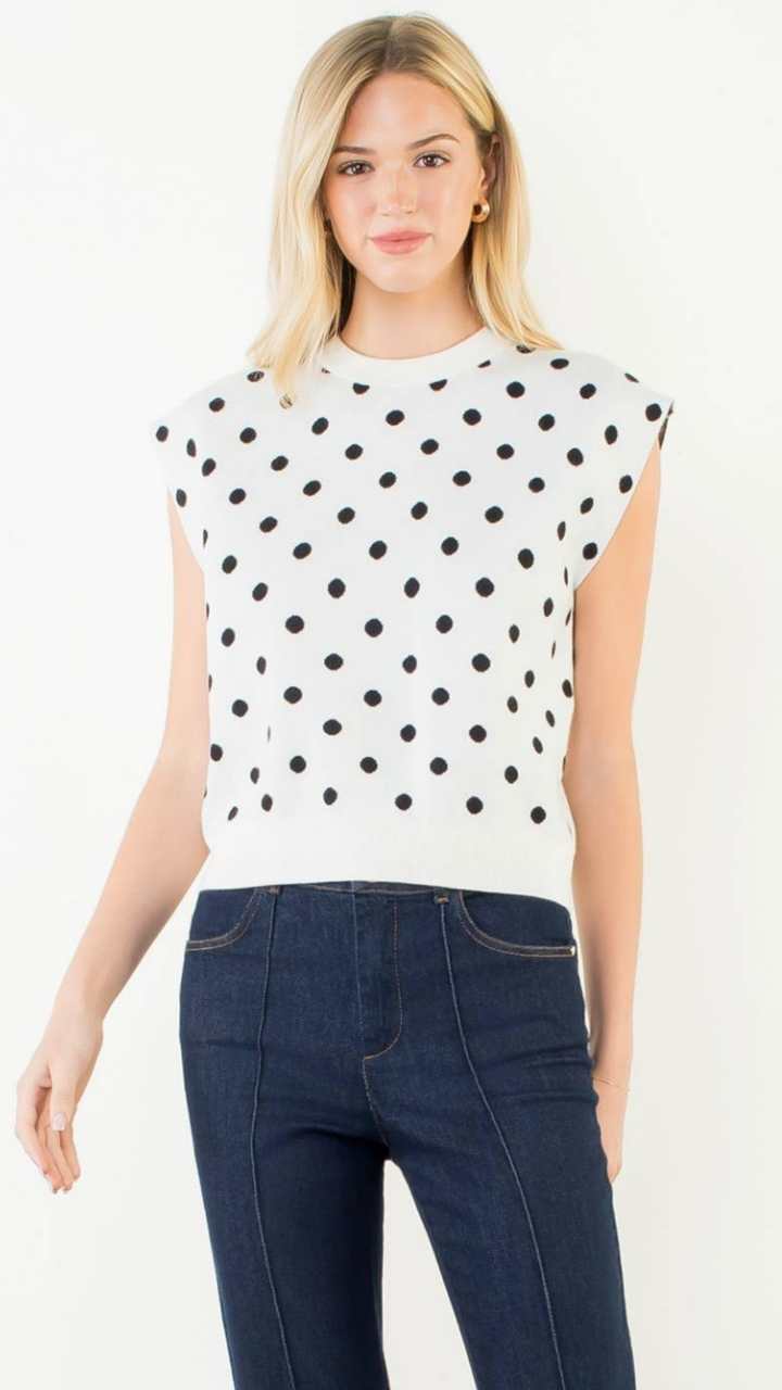 Polka Dot Sleeveless Top