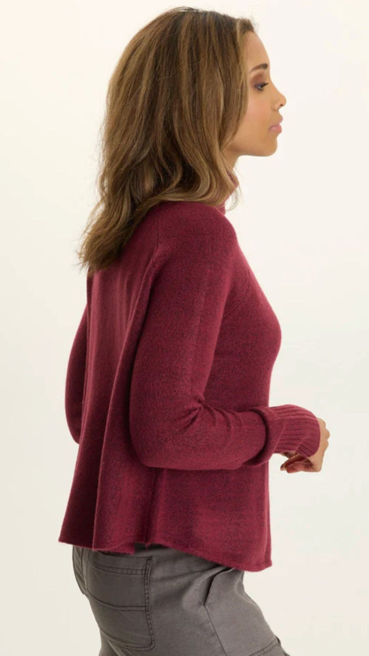 Raspberry Beret Alessi Mock Neck Sweater