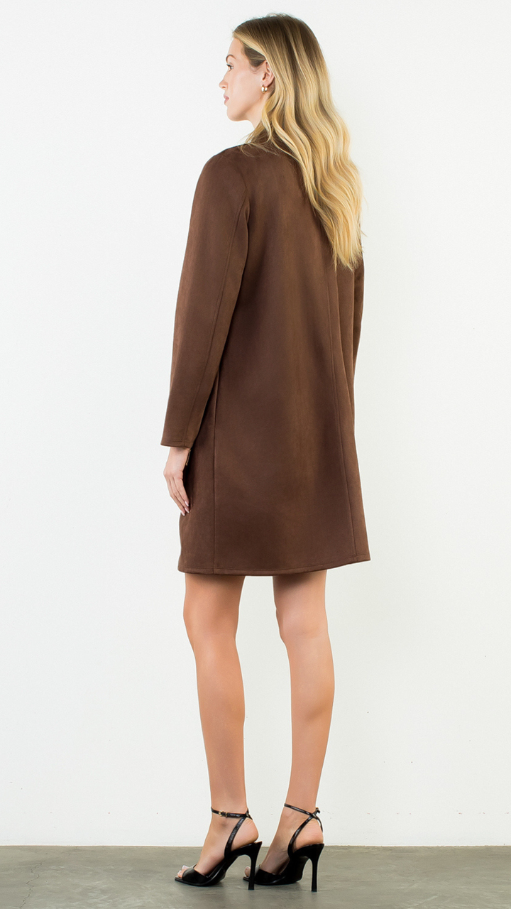 Brown Long Suede Coat