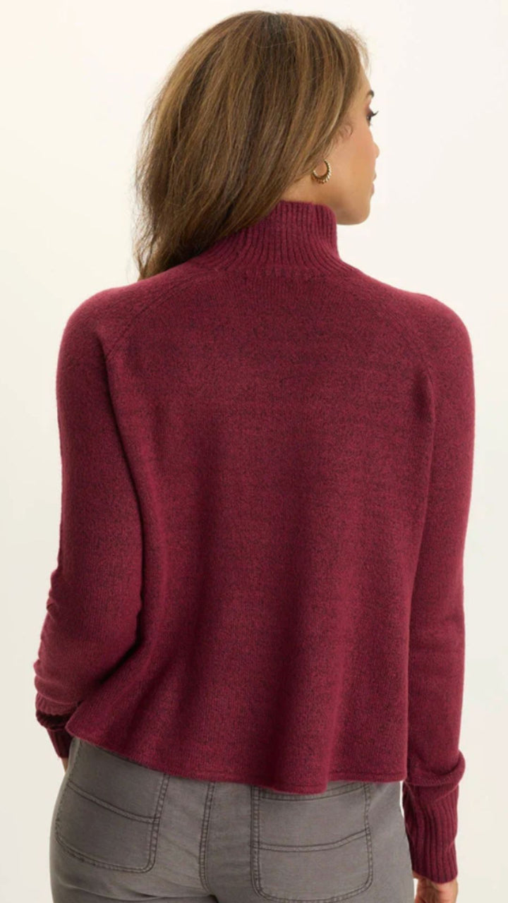Raspberry Beret Alessi Mock Neck Sweater