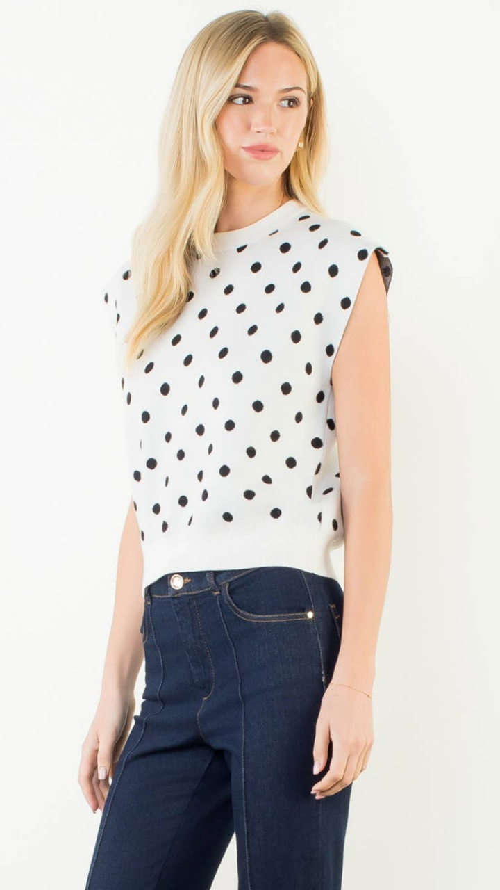 Polka Dot Sleeveless Top