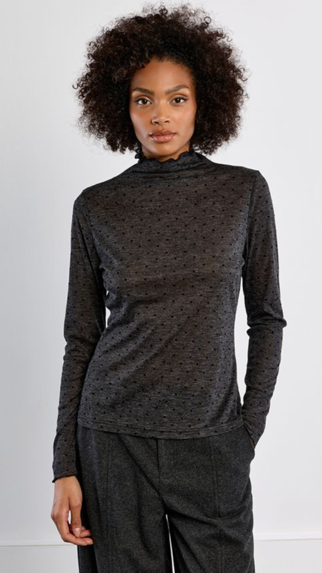 Dark Grey With Little Hearts Undersweater