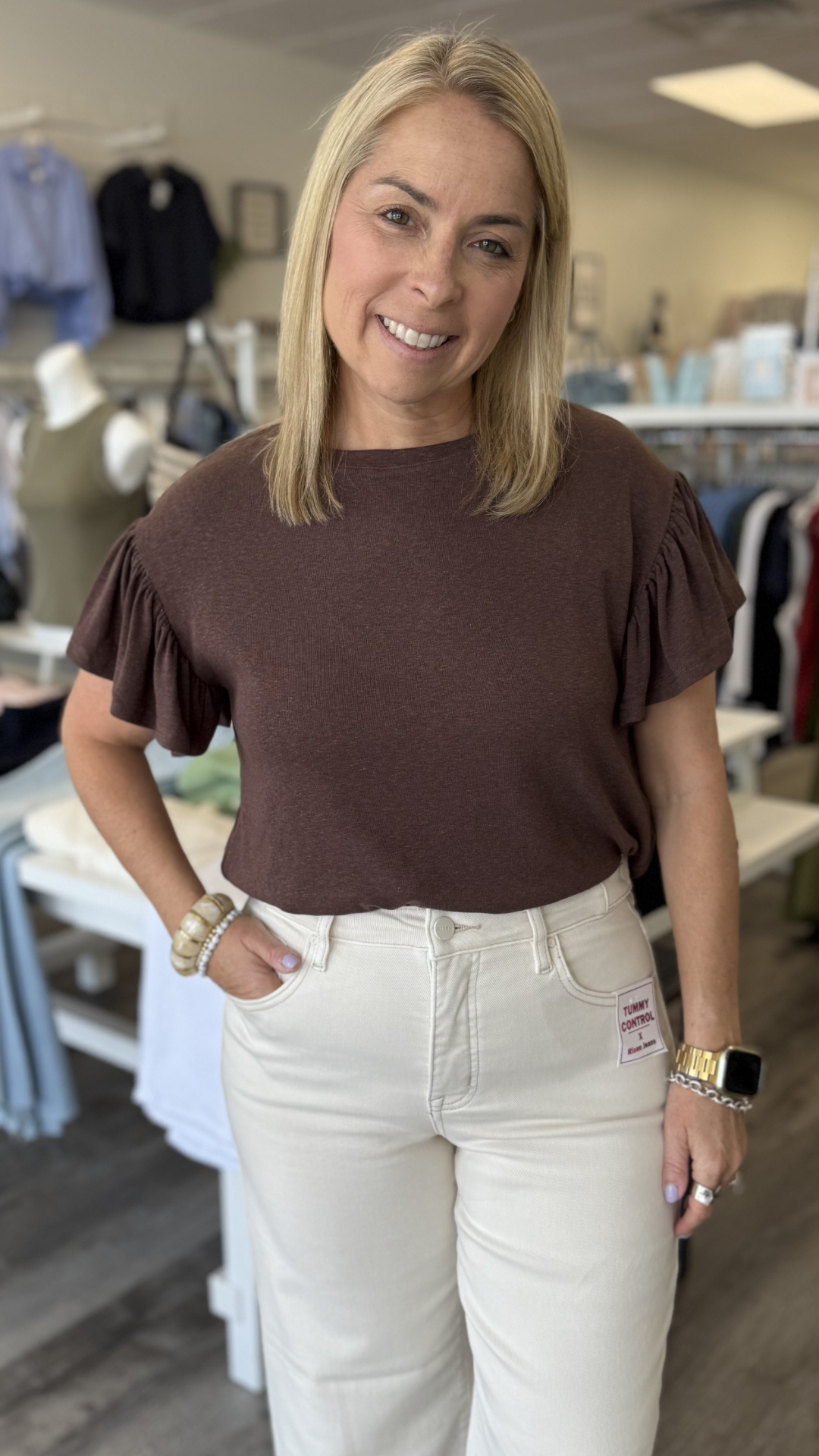 Delphine Ruffle Sleeve Top