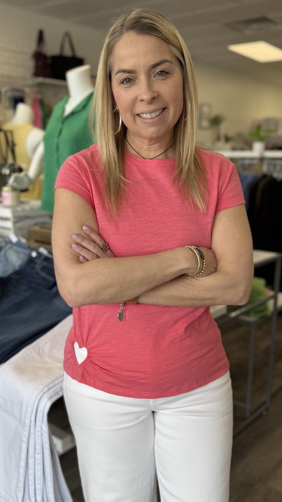 Sorbet Organic Cotton Tee With Heart Cut Out