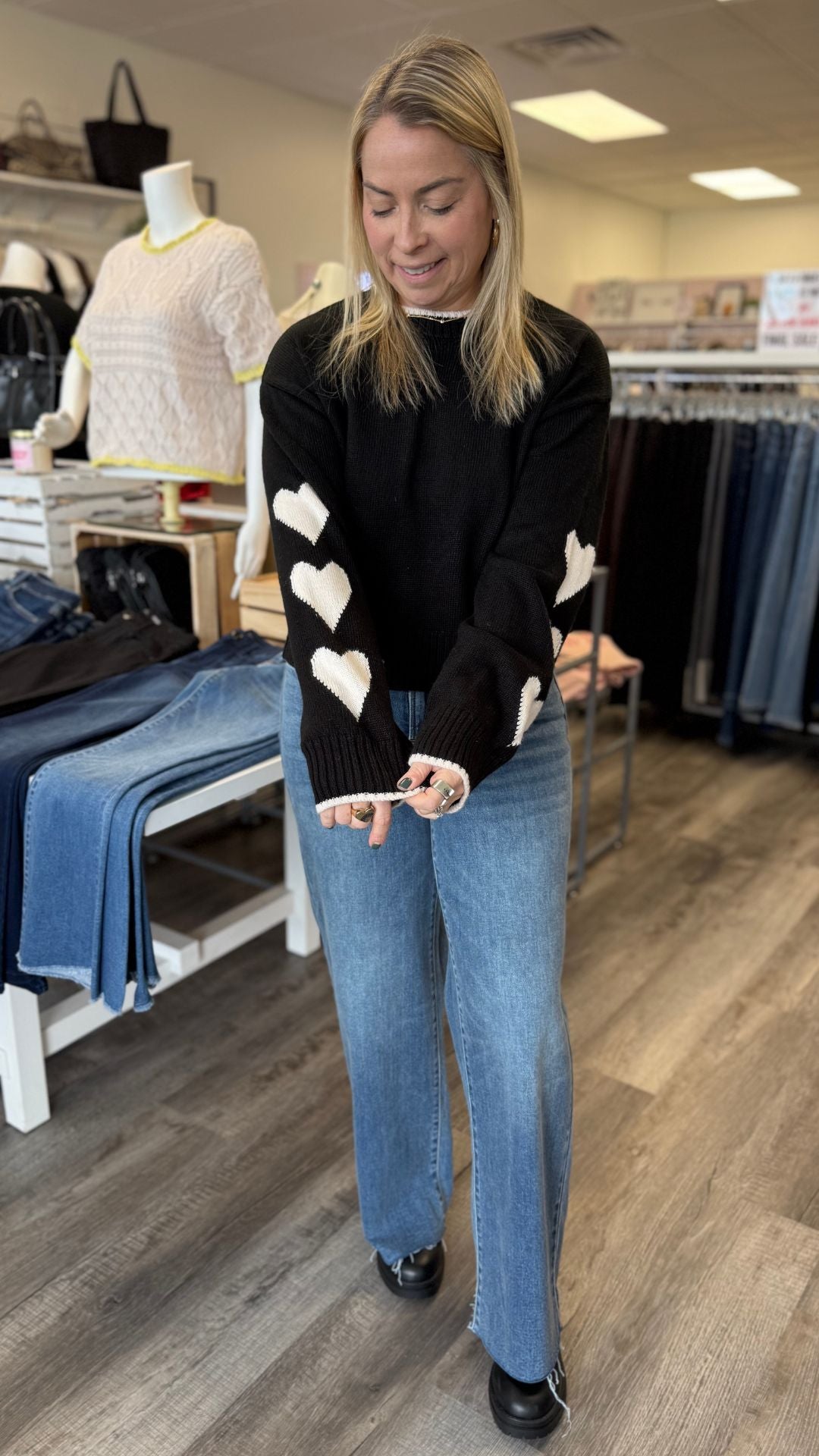 Black Hearts Sweater