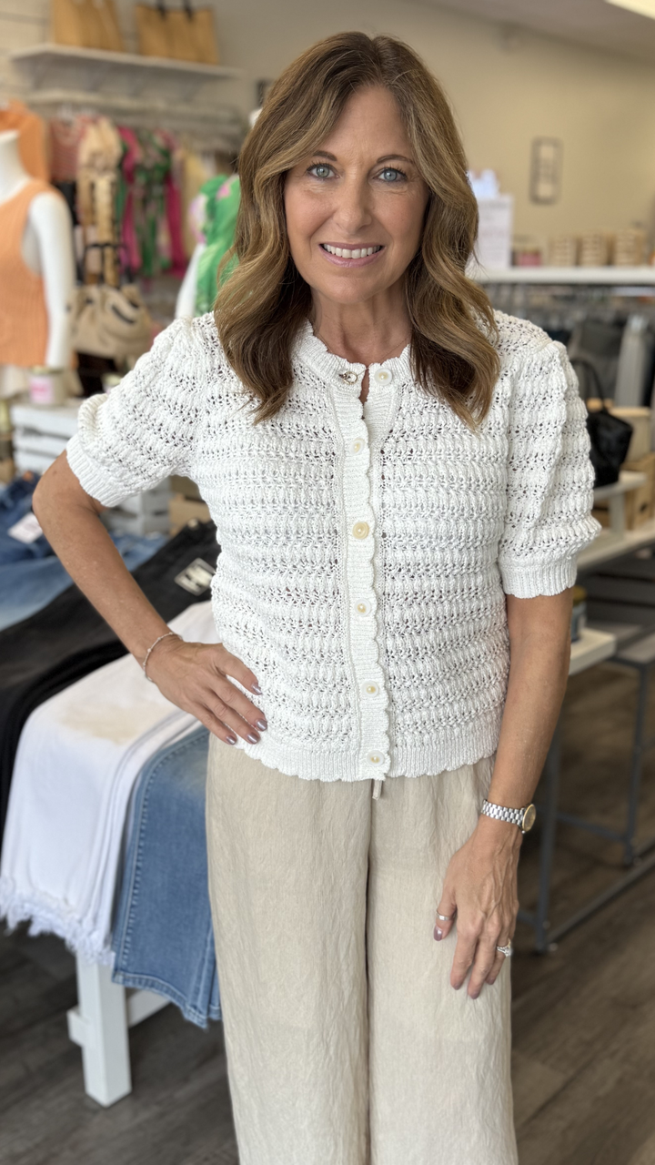 Crochet Short Sleeve Cardigan