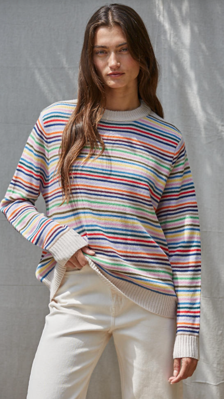 Multi Color Striped Pullover Sweater