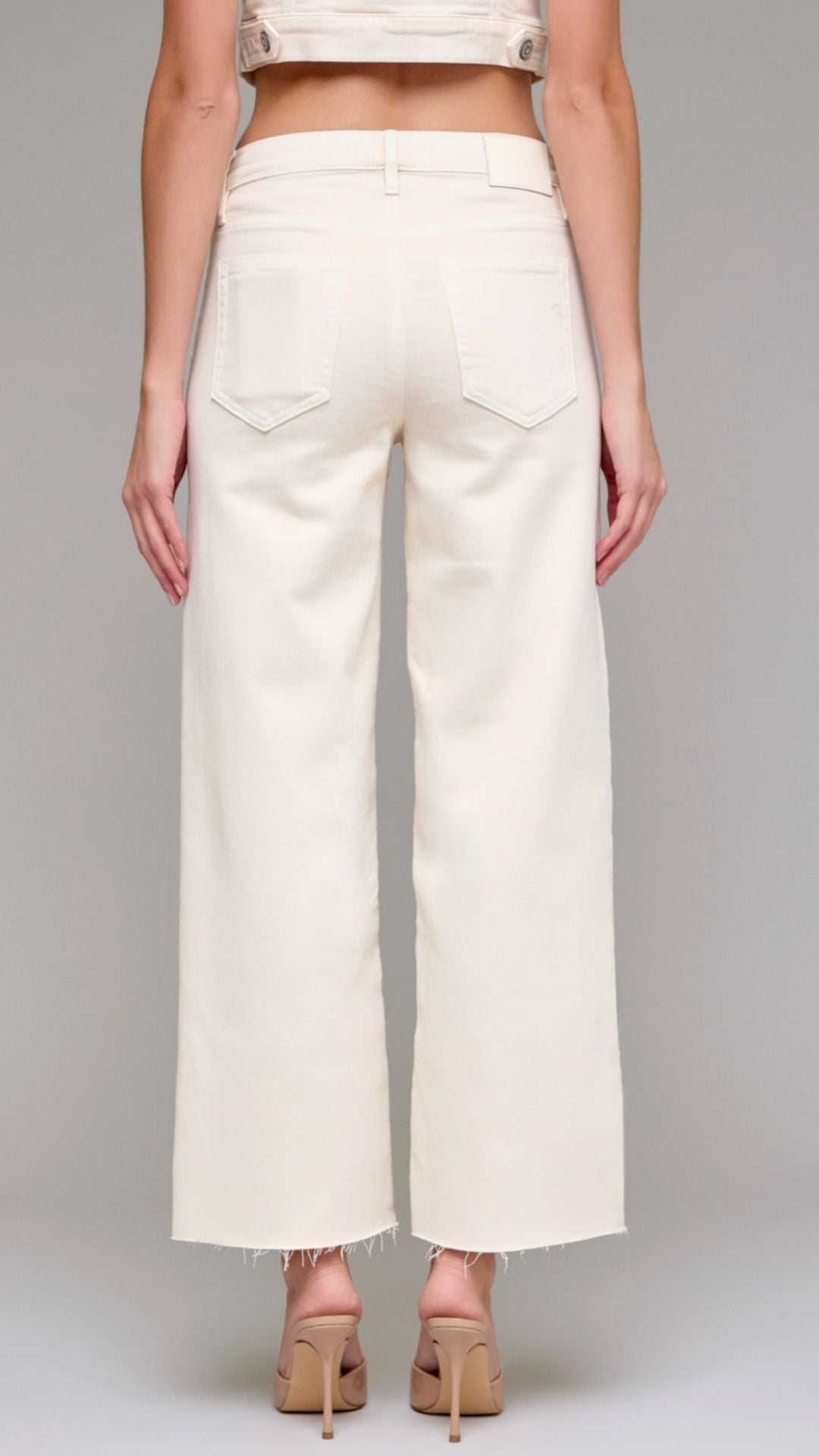 High Rise Ecru Dad Jeans