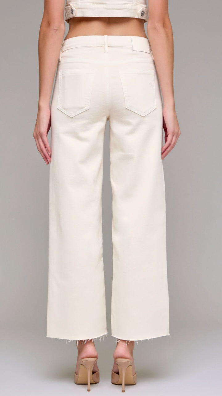 High Rise Ecru Dad Jeans