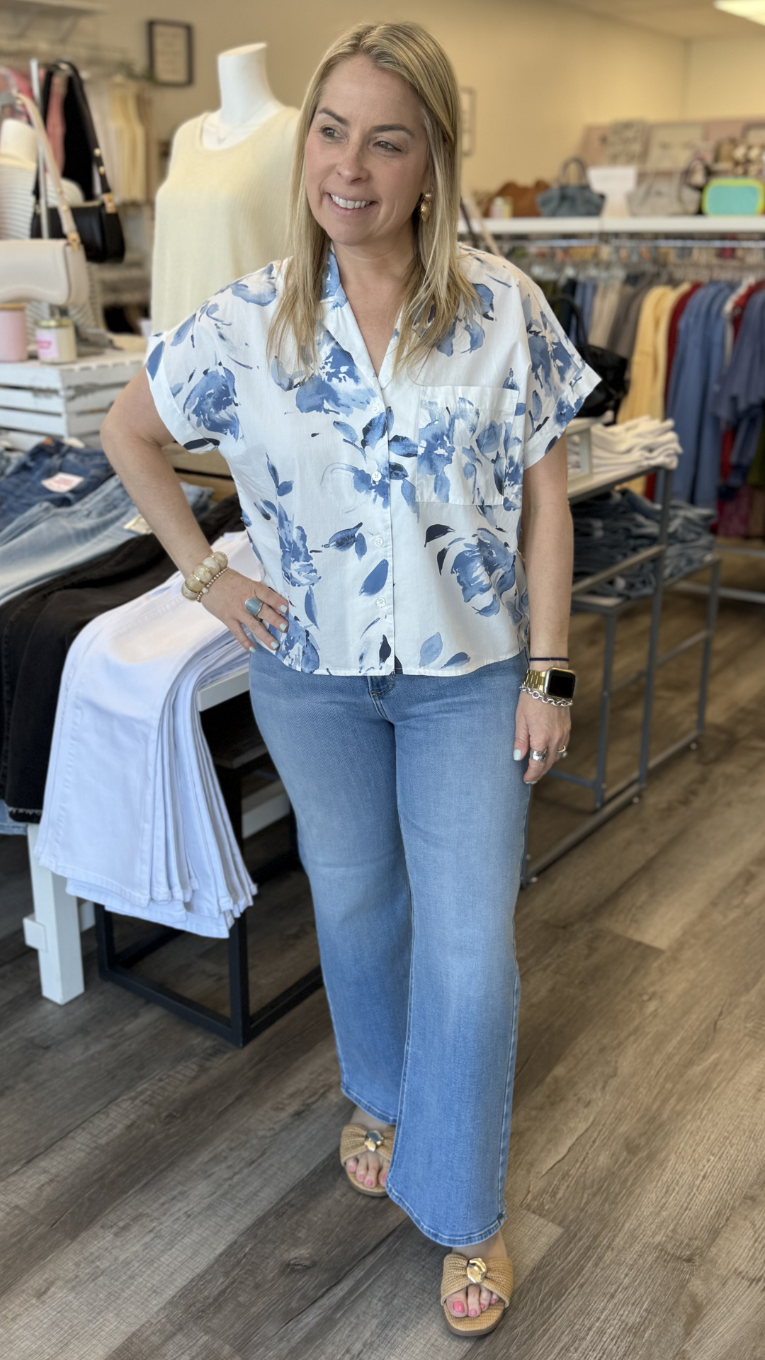 Washed Waterflower Top